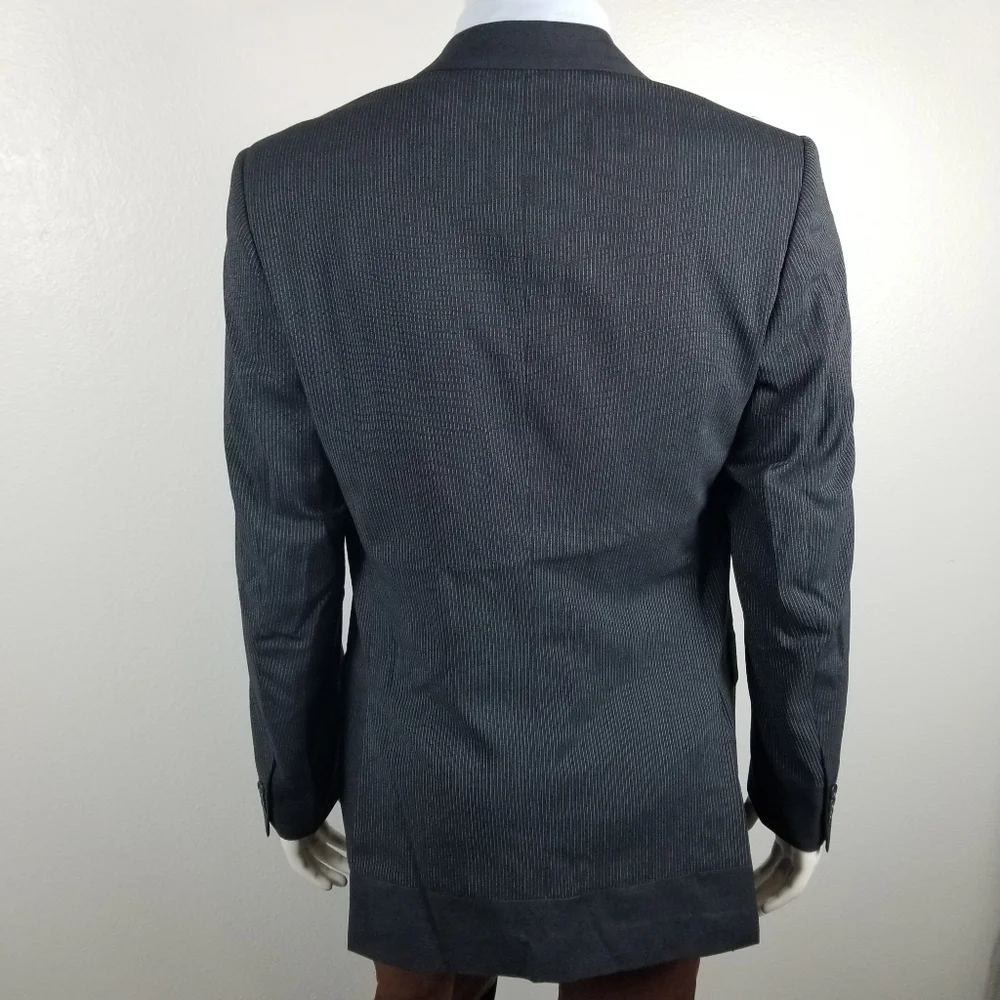 Cheap and Chic Moschino Oversized Three-Button Pinstripe Gray Blazer Size 40